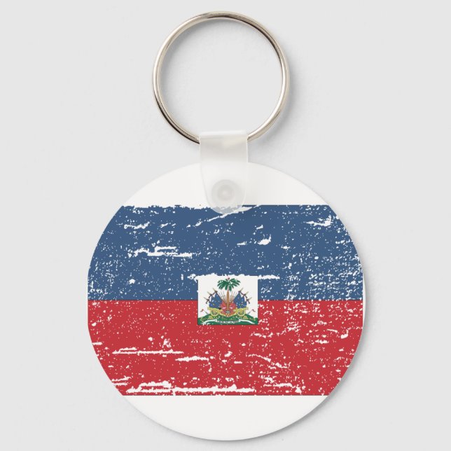 Vintage Haiti Flag Keychain (Front)