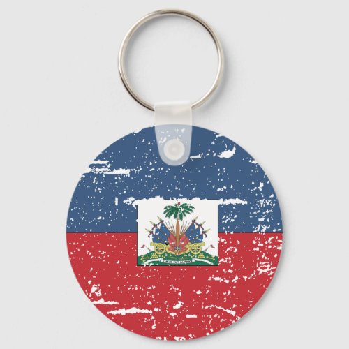 Vintage Haiti Flag Keychain