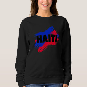 Vintage Haiti Pride Flag Independence Day Haitian  Sweatshirt