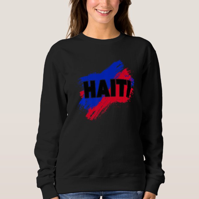 Vintage Haiti Pride Flag Independence Day Haitian  Sweatshirt (Front)