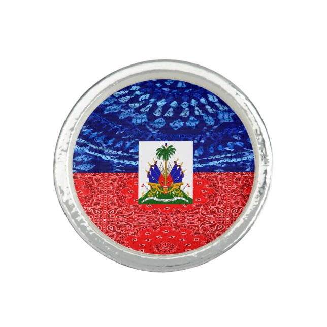 Vintage Haitian Flag Ring (Front)