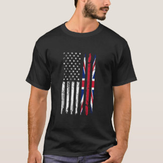 Vintage Half American Half British Flag Great Brit T-Shirt