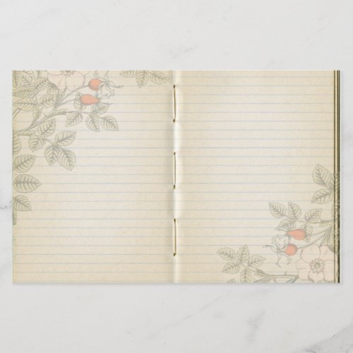 Vintage Half Journal Page Wild Rose Scrapbook     