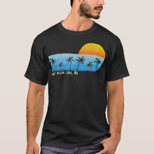 Vintage Half Moon Cay BS Palm Trees Sunset Beach T-Shirt