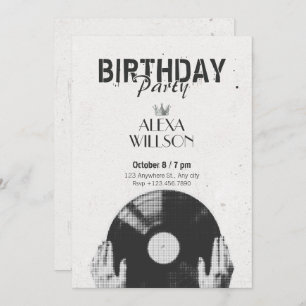Vintage halftone music invitation