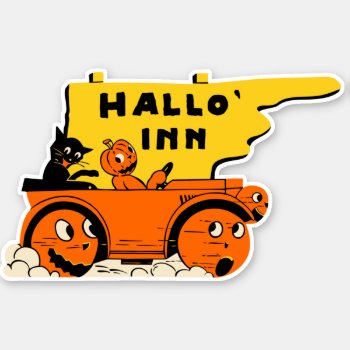 Vintage Hallo Inn Large Vinyl Contour Cut Sticker by Vintage_Halloween at Zazzle