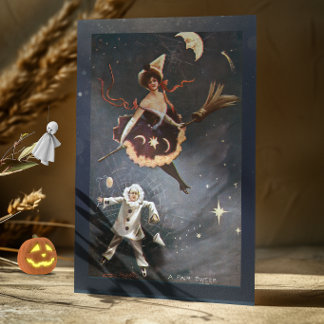 Vintage Halloween A Fair Sweep Card