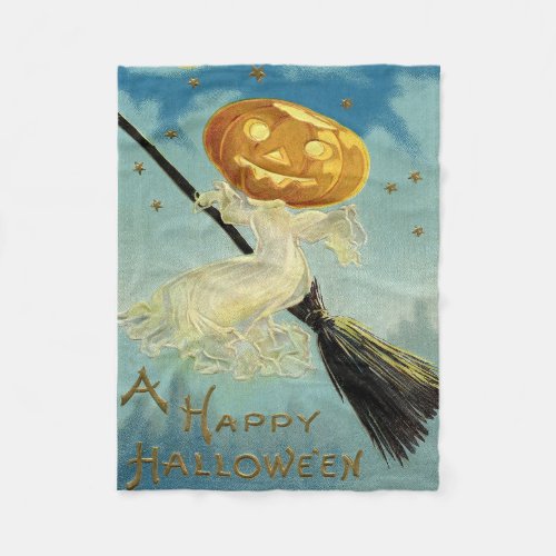 Vintage Halloween _ A Happy Halloween  Fleece Blanket