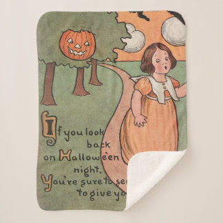 Vintage Halloween - A Night of Fright Sherpa Blanket