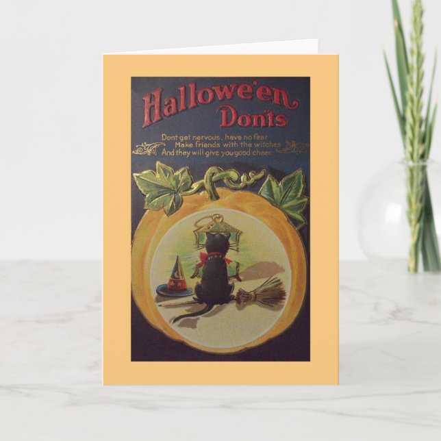 Vintage Halloween Advice Greeting Card (Front)