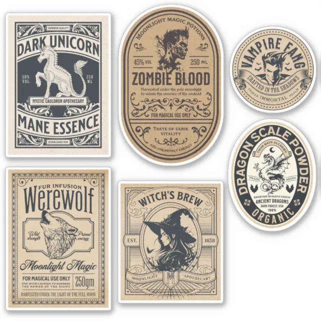 Vintage Halloween Apothecary Label Witch Potion | Zazzle