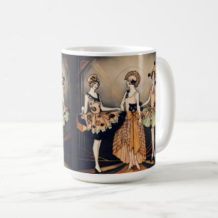 Vintage Halloween Art Deco Flapper Poster   1920s  Coffee Mug