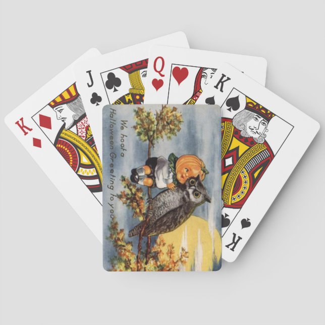 Vintage Halloween Art Playing Cards (Back)