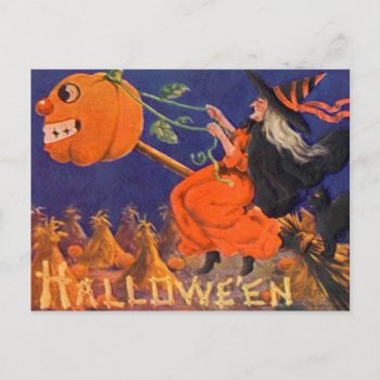 Vintage Halloween Art Postcard by mrcountscary at Zazzle