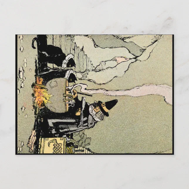 Vintage Halloween Art Postcard | Witch | Zazzle
