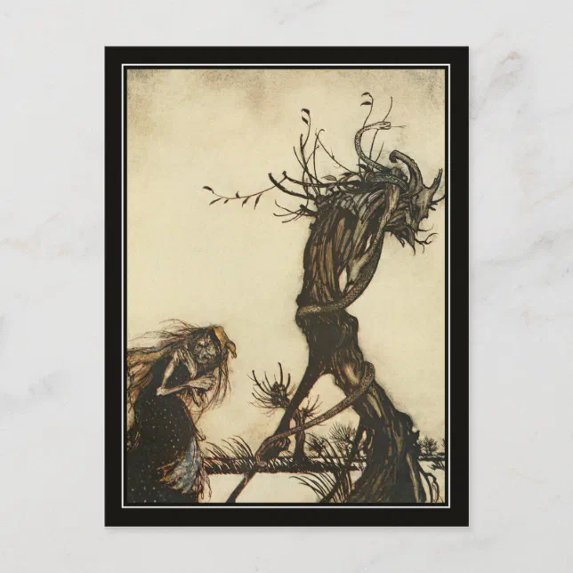 Vintage Halloween Arthur Rackham Witch Postcard | Zazzle