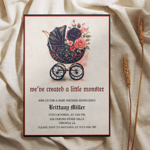 Vintage Halloween Baby Shower Invitation