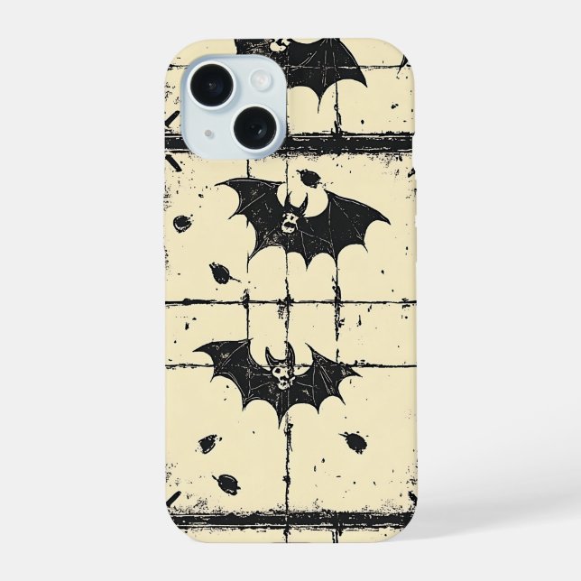 Vintage Halloween Bat Flight Pattern Iphone Case (Back)