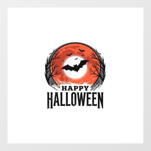 Vintage Halloween Bat Moon Engraving Design_1 Floor Decals