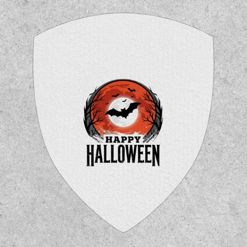 Vintage Halloween Bat Moon Engraving Design_1 Patch