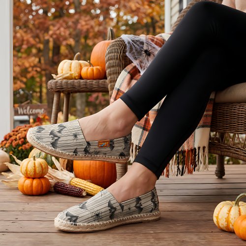 Vintage Halloween Bats Espadrilles