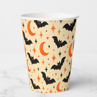 Vintage Halloween Bats & Stars Party Paper Cups