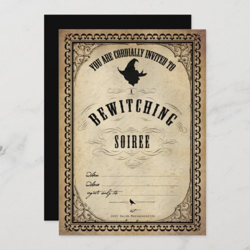 Vintage Halloween Bewitching Soiree Invitation