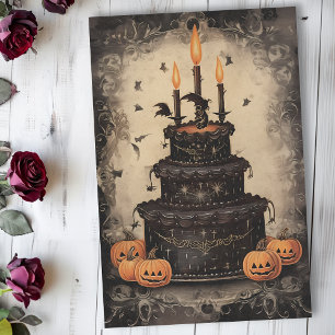 Vintage Halloween Birthday Cake Tissue Paper