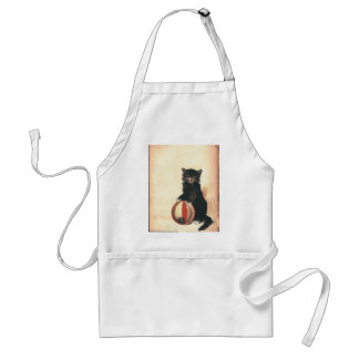 Vintage HALLOWEEN Black Cat Adult Apron