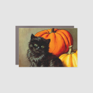 Vintage Halloween Black Cat and Pumpkins Car Magnet