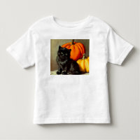Vintage Halloween Black Cat and Pumpkins
