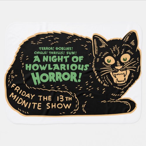Vintage Halloween Black Cat Baby Blanket