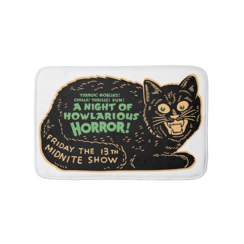 Vintage Halloween Black Cat Bathroom Mat