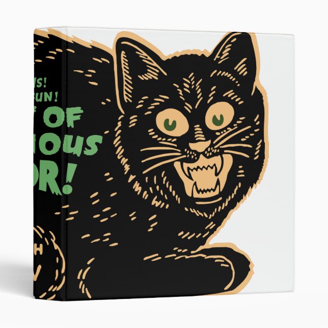 Vintage Halloween Black Cat Binder (Front/Spine)