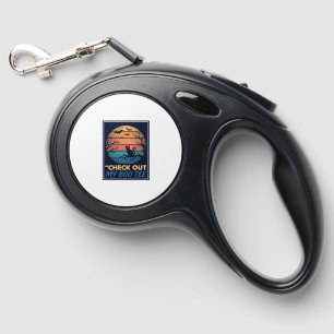 Vintage Halloween Black Cat Boo Tee Shirt Design_1 Retractable Pet Leash
