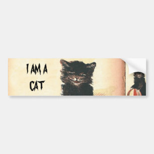 Vintage HALLOWEEN Black Cat Bumper Sticker