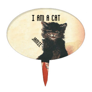 Vintage HALLOWEEN Black Cat Cake Topper