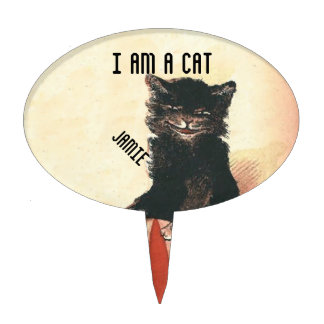 Vintage HALLOWEEN Black Cat Cake Topper