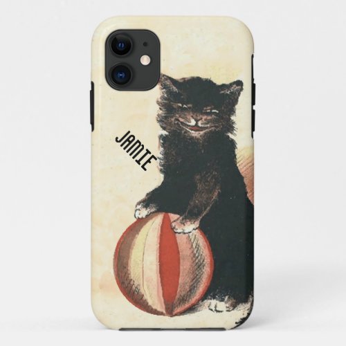 Vintage HALLOWEEN Black Cat iPhone 11 Case