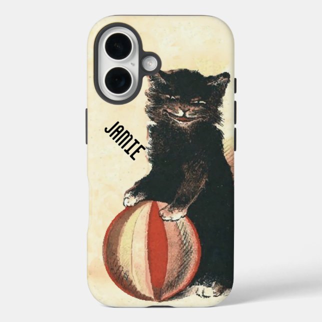 Vintage HALLOWEEN Black Cat Case-Mate iPhone Case (Back)