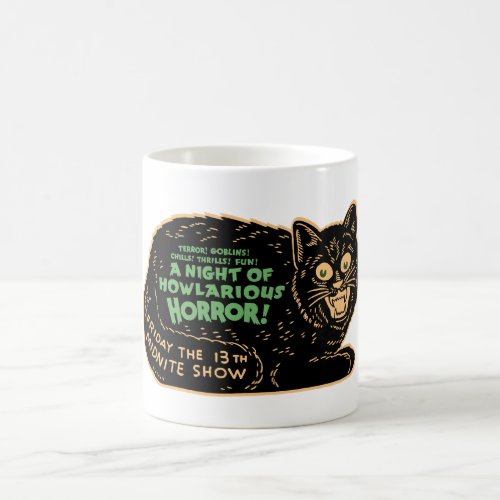 Vintage Halloween Black Cat Coffee Mug