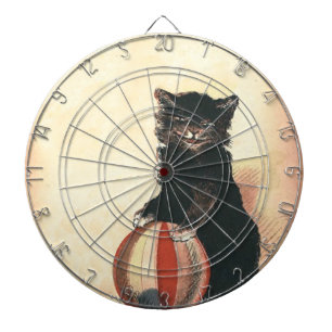 Vintage HALLOWEEN Black Cat Dart Board