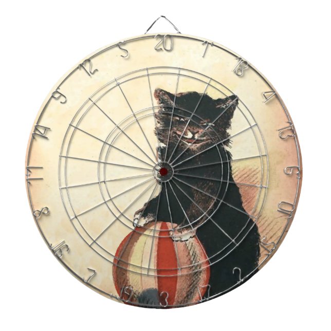 Vintage HALLOWEEN Black Cat Dart Board (Front)