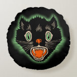 Vintage Halloween Black Cat Design Pillow at Zazzle