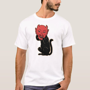 Vintage Halloween - Black Cat Devil T-Shirt