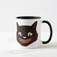Vintage Halloween Black Cat Mug