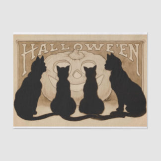 Vintage Halloween black cat party tissue Paper