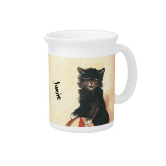 Vintage HALLOWEEN Black Cat Pitcher