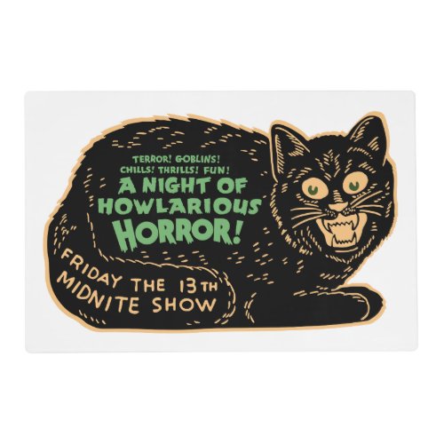 Vintage Halloween Black Cat Placemat