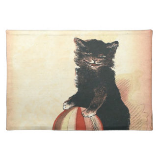 Vintage HALLOWEEN Black Cat Placemat